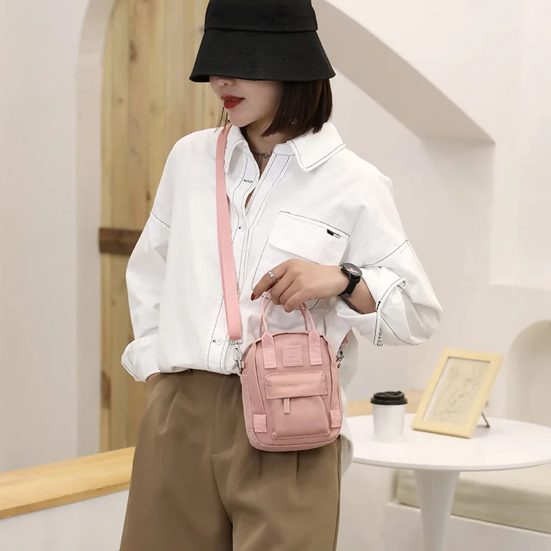 Women's Small Cross Shoulder Bag for Mobile Waterproof Students Girls Nylon Handbag Tote Purse Clutch Phone Wallet