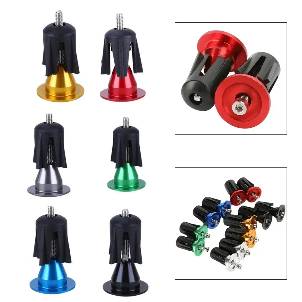 Bicycle Handlebar Plugs Expansion MTB Lock On Grips Mountain Bike Aluminum Alloy Handlebar End Cap Cuffs For Handle Cover Parts