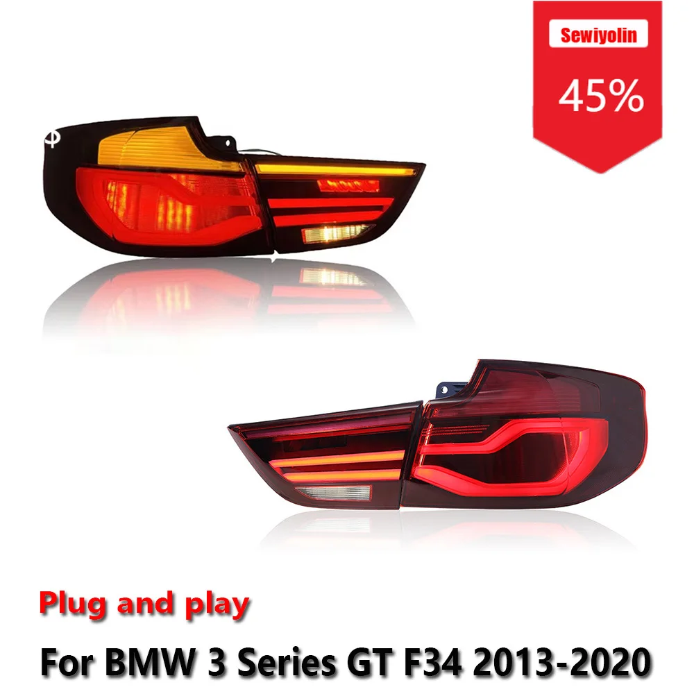 

Автомобильные светодиодные задние фонари Sewiyolin в сборе для BMW 3 серии GT F34 2013-2020, автоматические противотуманные фары DRL, стоп-сигналы поворота Plug and Play