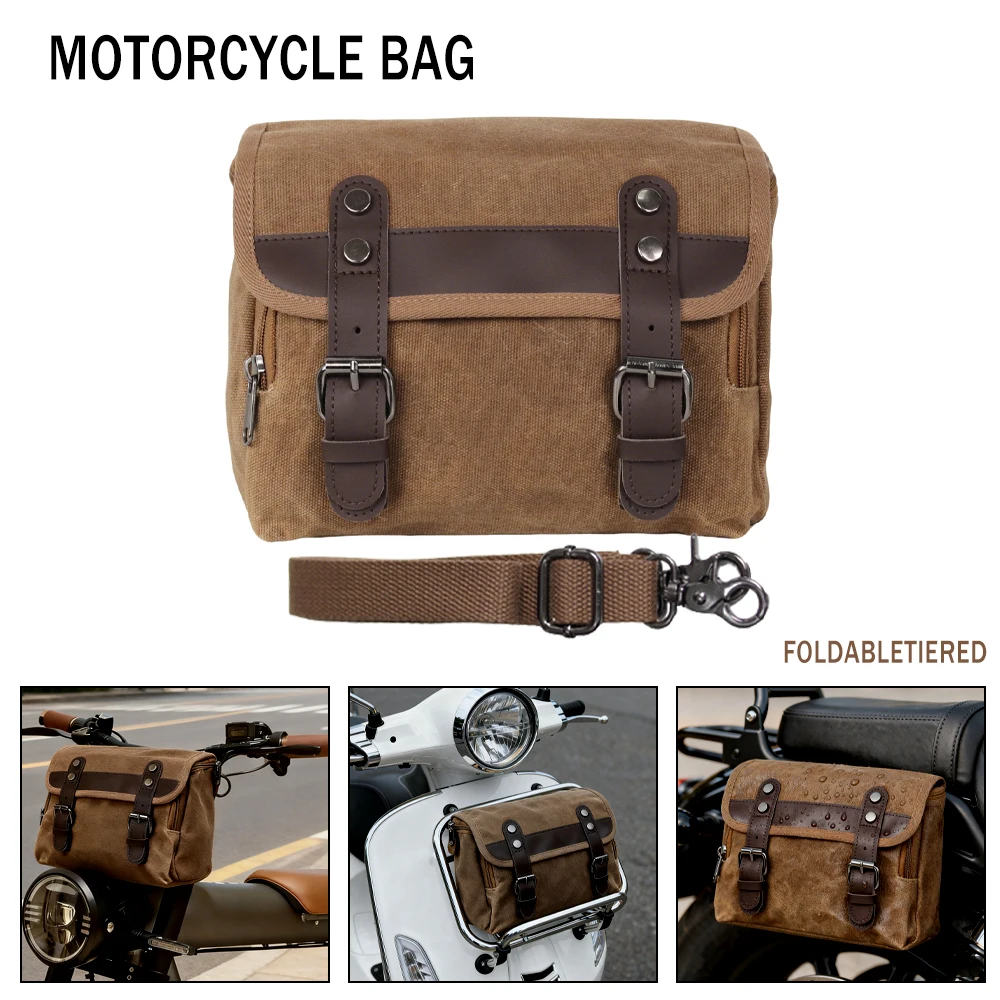 

Винтажная мотоциклетная седельная сумка в стиле ретро, водонепроницаемая сумка для инструментов, передняя сумка со съемной внутренней сумкой, мотоциклетные дорожные сумки для багажа