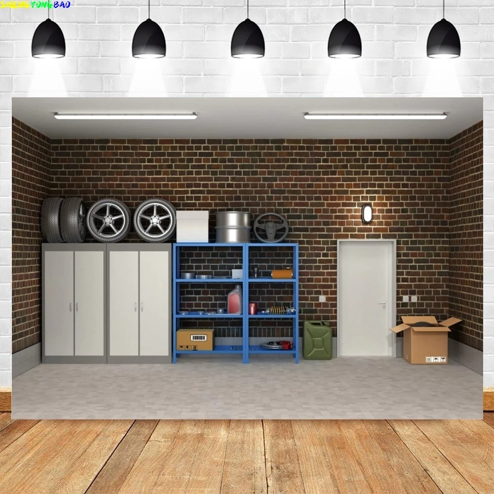Workshop Tools Background - Vintage Garage Backdrop for Photography Car