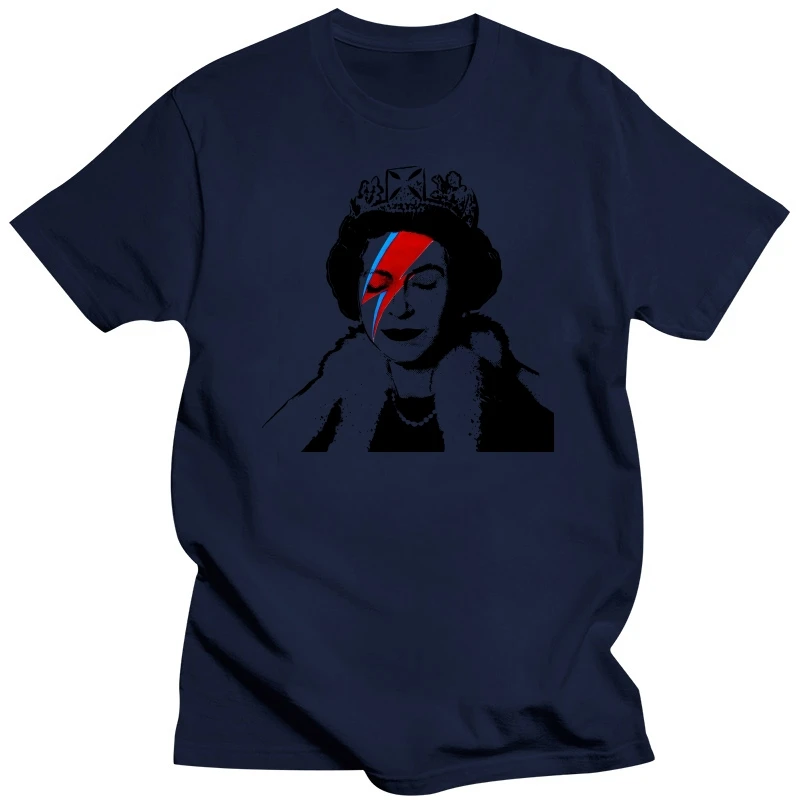 UK England Queen Elisabeth  Harajuku TShirt Banksy Graffiti Street Artist Printing Tops Comfortable T Shirt Male Short Sleeve