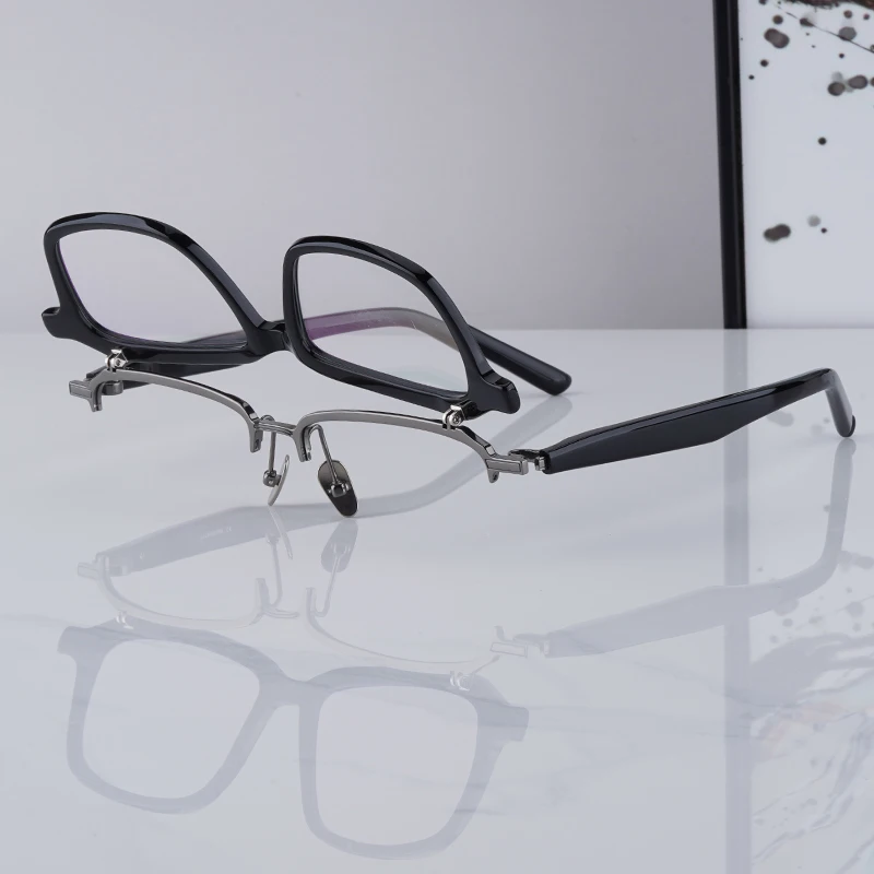 النمط الياباني خلات مربع إطارات النظارات للرجال غطاء الوجه مع الحاجب إطار نظارات رجال الأعمال النظارات NPM-58