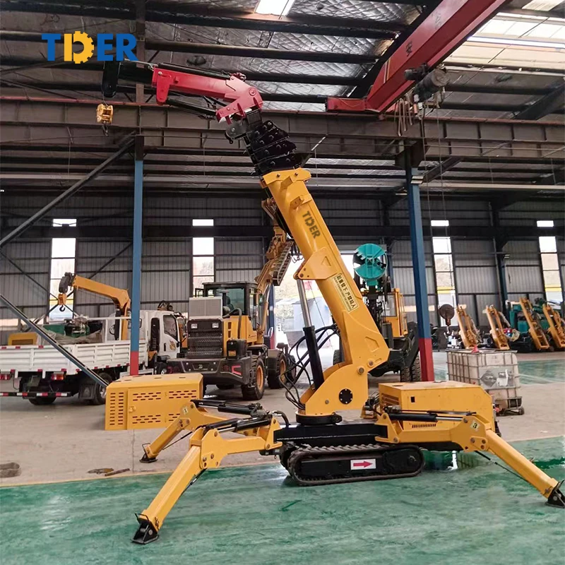 Custom Spider Crane 1.5 3 5 Ton 8 Ton Mini Spider Crawler Crane 5m 9m 14m 16m Spider Crawler Crane For Construction Use