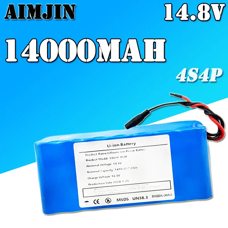 

14.8V 14Ah 18650 Lithium Battery Pack 4S4P 16.8V LED Night Fishing Light Heater Miner's Light Amplifier Battery BMS