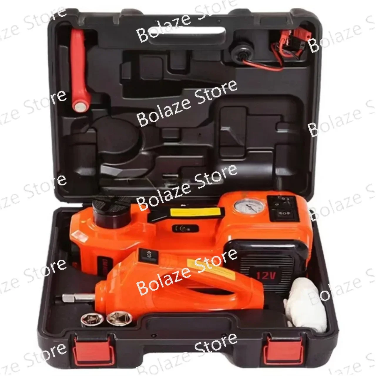 Car truck tire repair tools 5 tons 4 in 1 car electric hydraulic car jack 12V air pump LED light