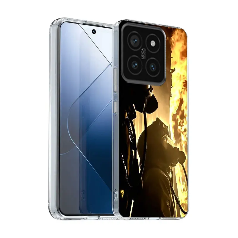 Firefighter Heroes Fireman Clear Phone Case For Xiaomi Poco X6 X5 Pro X4 X3 NFC F4 GT F6 F5 F3 M5 M5S M4 M3 Pro F2 F1 TPU Patter