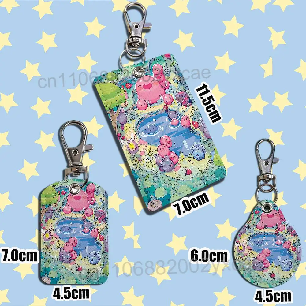 cute Naughty Slime Rancher Card Holder With Keychain Executive Protection For Bank Credit Subway Bus Case