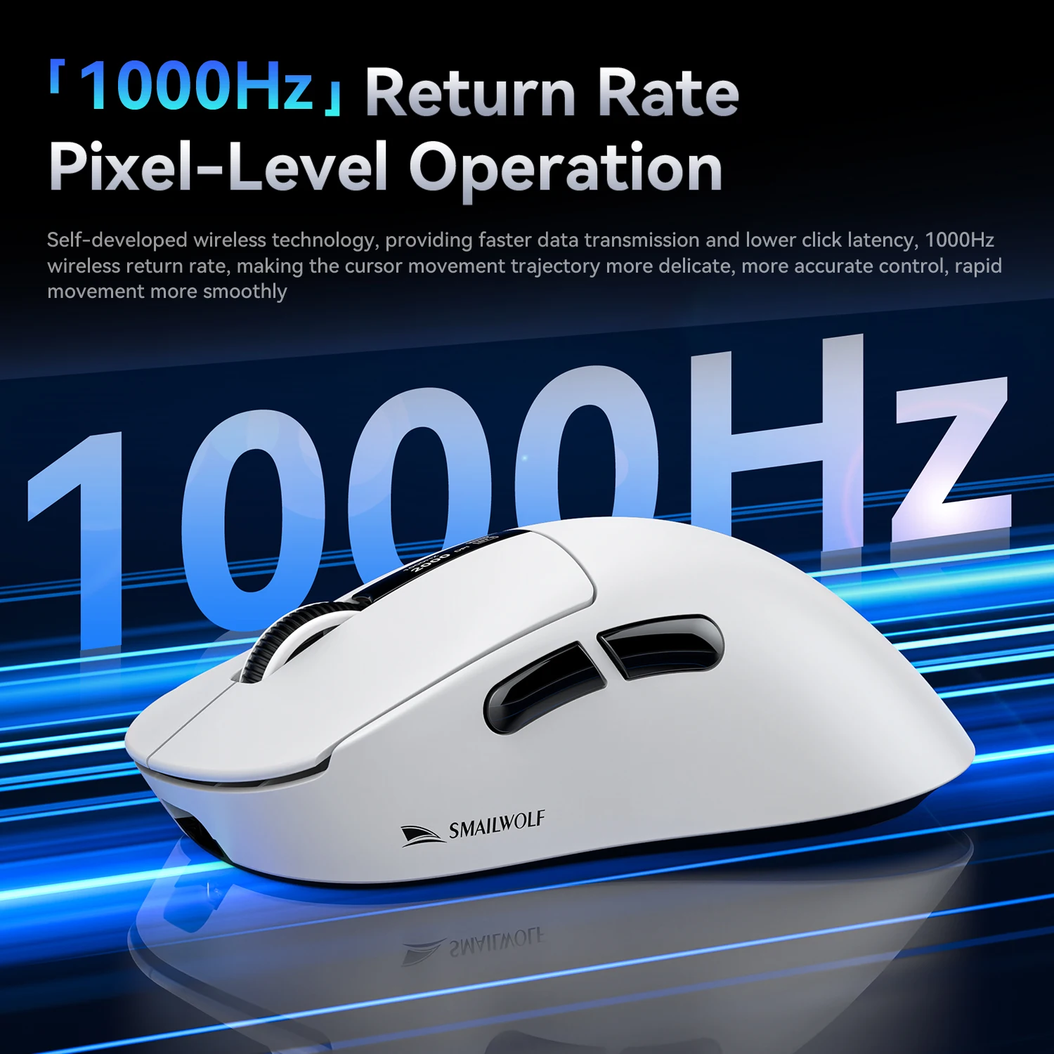 SMILWOLF M6 draadloze lichtgewicht gamingmuis RGB-oplaaddock PixArt PAW3311-sensor, BT/2.4G draadloos/bedraad