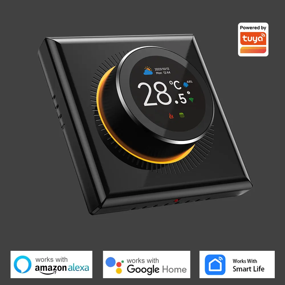 Tuya WiFi Smart Knob Thermostat Underfloor Heating, Water-Gas Boiler, Household Room, Programmable Thermostat Works with Tuya