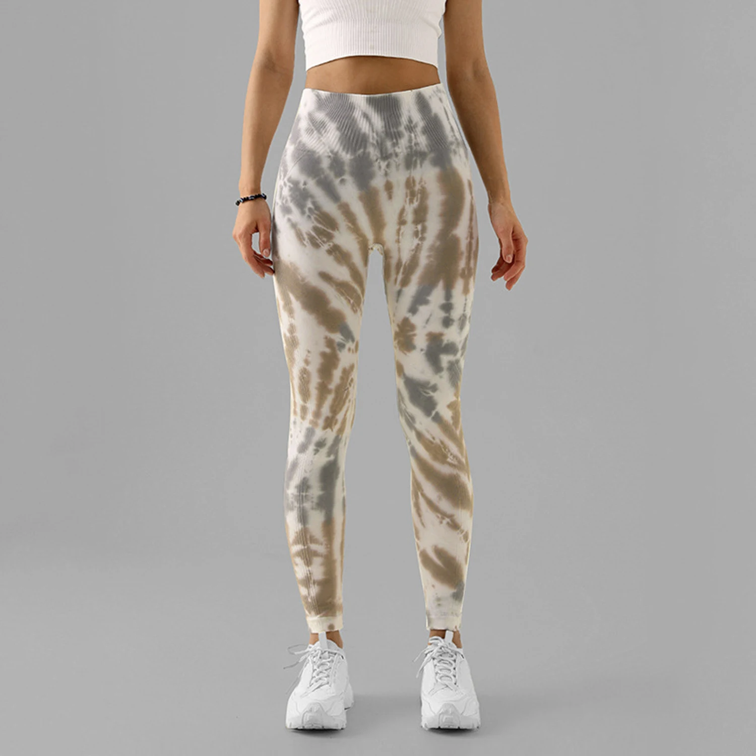 กางเกงโยคะผู้หญิงเอวสูงลายหลากสีสันสำหรับฤดูใบไม้ร่วง ยกสะโพก กระชับรูปร่าง ยืดหยุ่นสูง