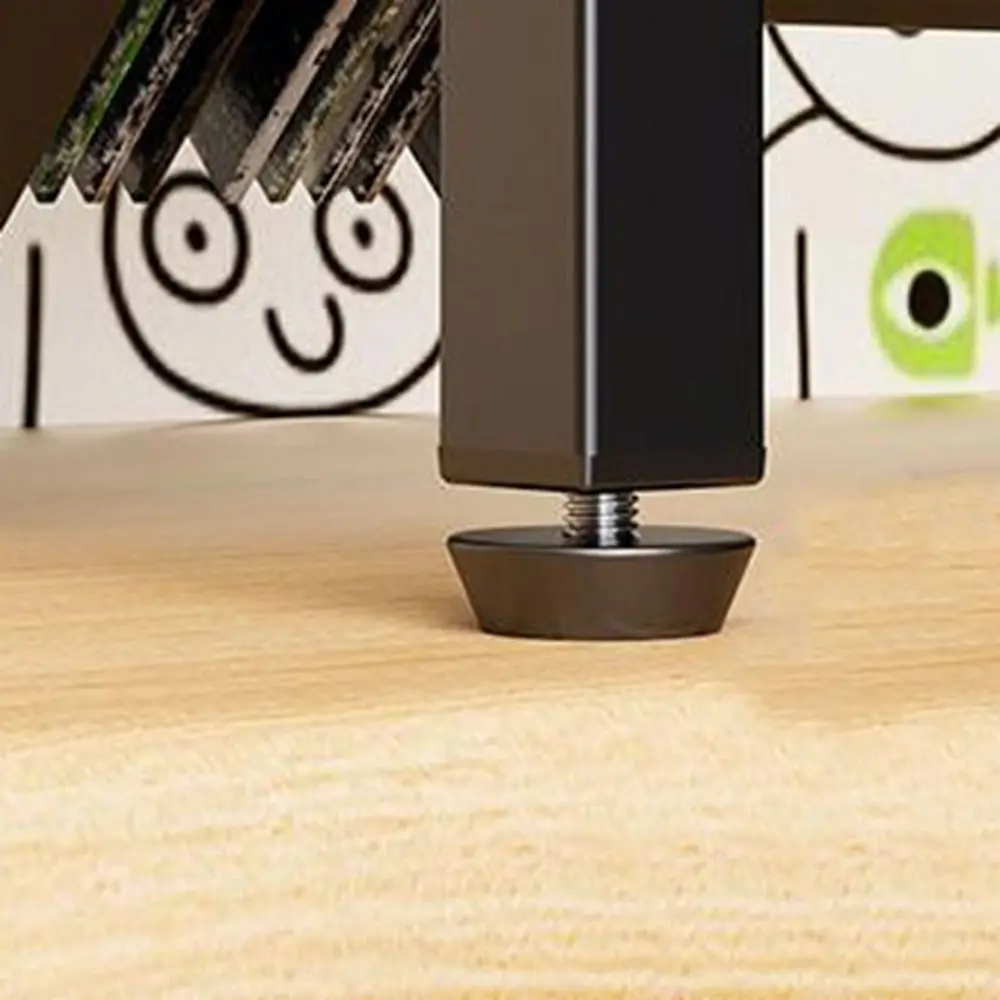 Carbon Steel Vinyl Record Holder Black Large Capacity Vinyl Record Storage Rack Adjustable Anti-slip Desktop Bookshelf Office