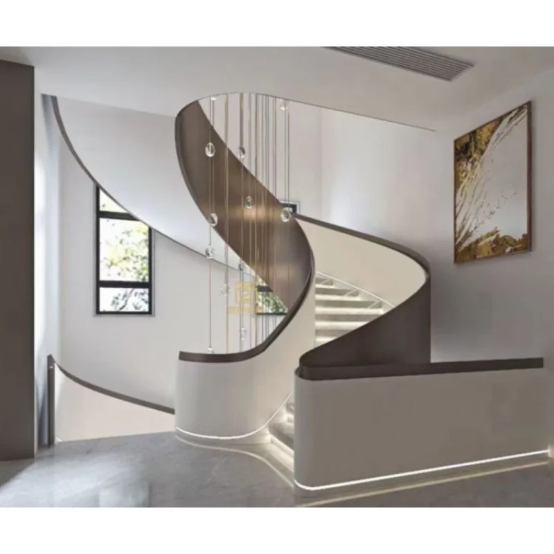 custom.Custom Commercial Hotel Indoor Staircase Rotary Staircase with Wood Glass Materials Support Design Drawi