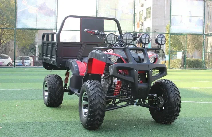 ATV 4x4 Side By Side Off Road , Agricultural All-terrain Mountain Dirt Bike with Bucket, 150/200/250cc Four-stroke Non Battery