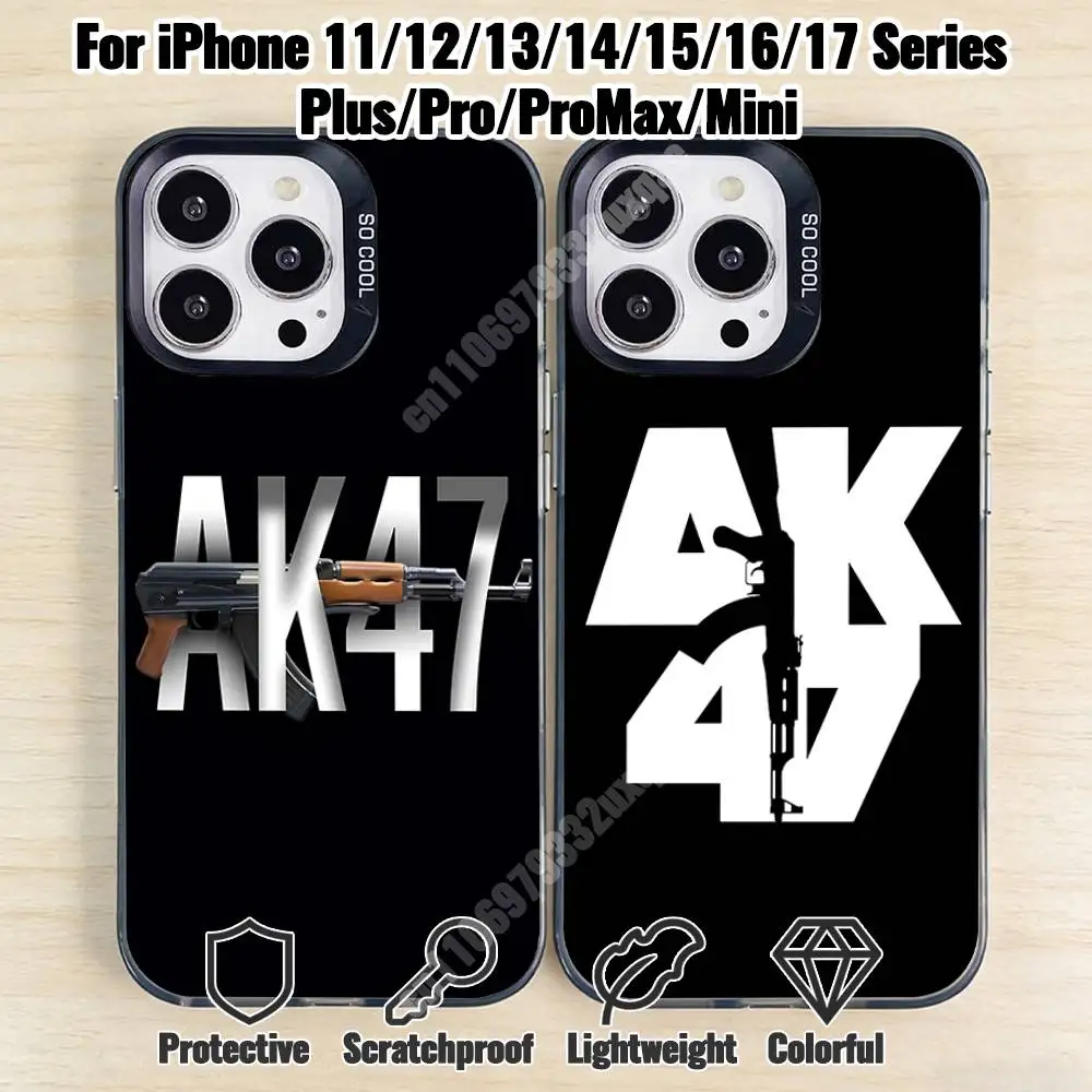 

AK47 Kalashnikov Rifle Gun Phone Case for iPhone 17 16 Max Mini 15 14 13 Pro Plus 12 11 X XS Air Premium Protector