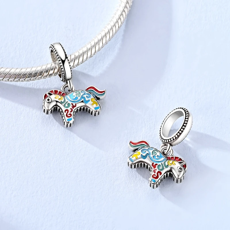 925 Sterling Silver Clown Elephant Camera Butterfly Balloon House Colorful Charms Beads Fit Original Bracelet Women DIY Jewelry
