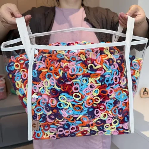 50/100 Uds. Lazos elásticos básicos coloridos de nailon para el cabello para niñas, coleta para sujetar, banda de goma, accesorios para el cabello de moda para niños