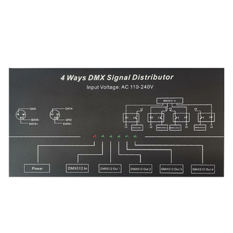 

Разветвитель сигнала DMX512, вход 240-В переменного тока