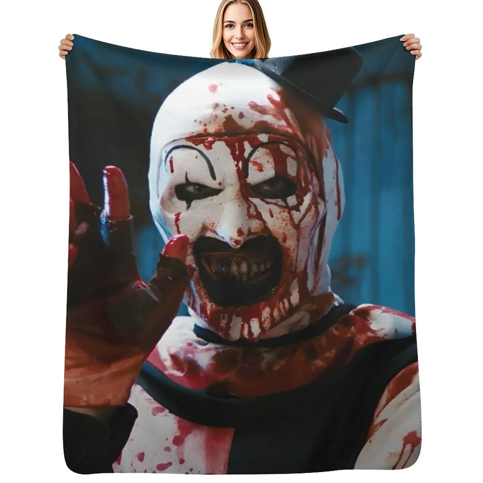 

Upscaled Art The Clown - Terrifier Throw Blanket Fuzzy Plush Throw Blanket for Sofa Chair
