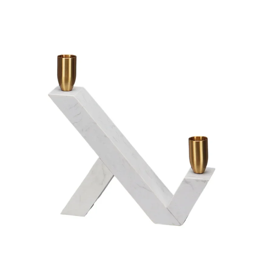 Modern light luxury marble scented candle cup ornament wabi sandy wind model room bedroom dining room candle holder home