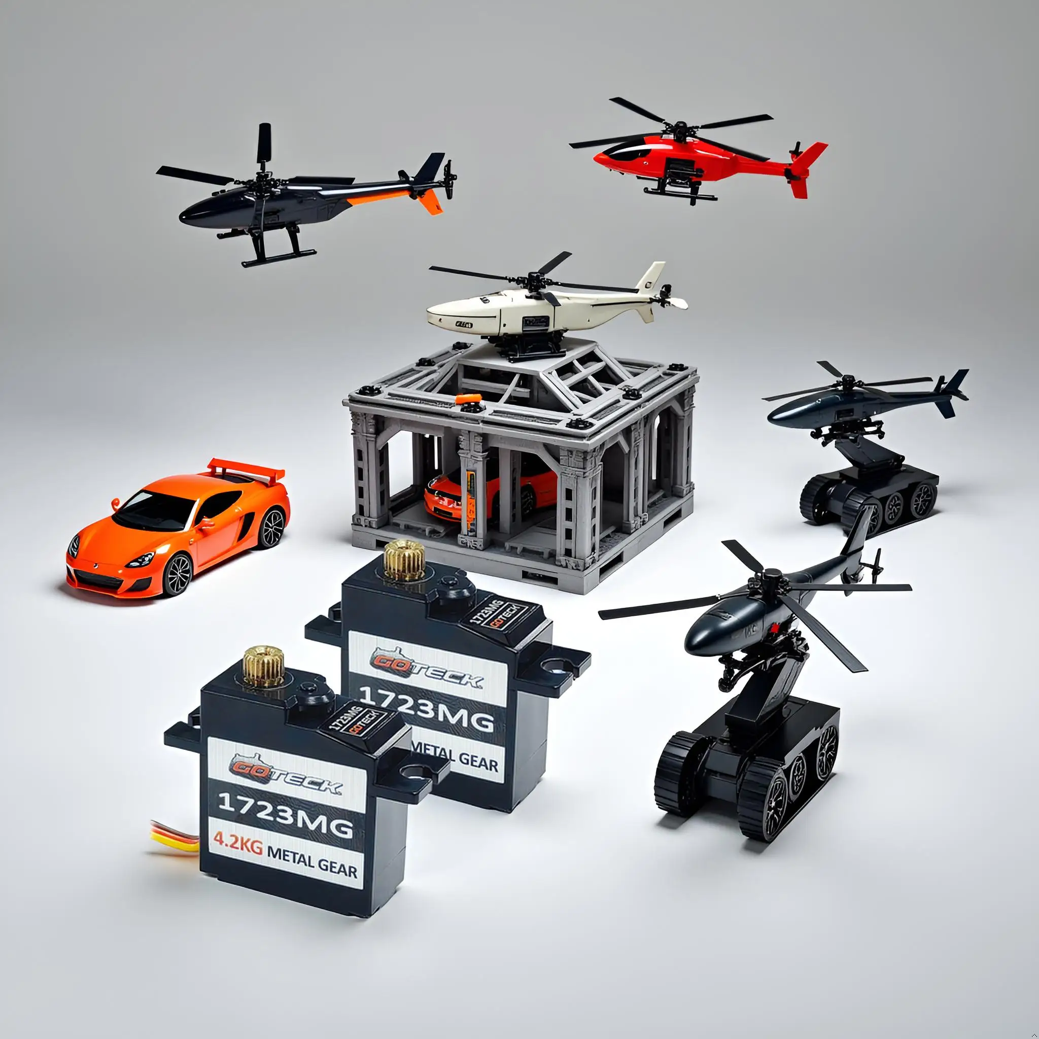 GOTECK 2 SZT. 17g Serwo Cyfrowe z Pełnym Metalowym Przekładnią do Samochodów RC, Samolotów, Helikopterów, Robotów, Zabawek z Dźwignią Serwa 25T