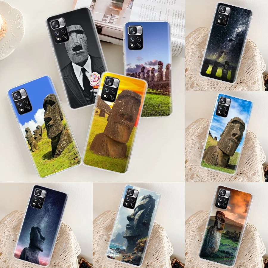 Statues of Easter Island Phone Case For Xiaomi Poco X3 GT X4 NFC M4 M5 M5S X6 X5 Pro 5G M3 Mi F6 F5 F4 F3 F2 F1 Capa Coque