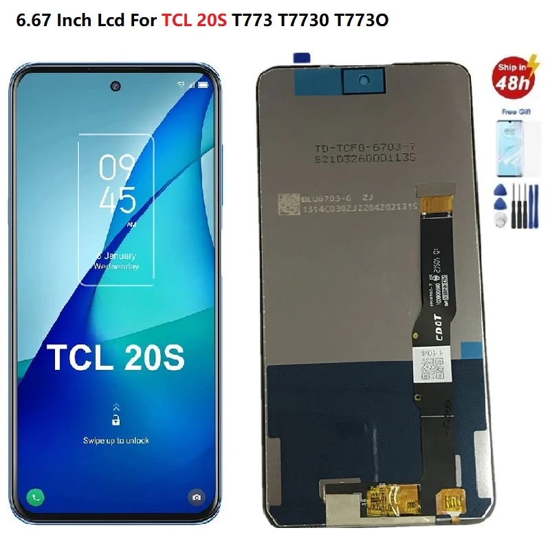 

6.67 Inches Lcd Display for TCL 20S Lcd T773 T7730 T773O Lcd Display Touch Screen Digitizer Assembly for TCL 20 S Lcd Display