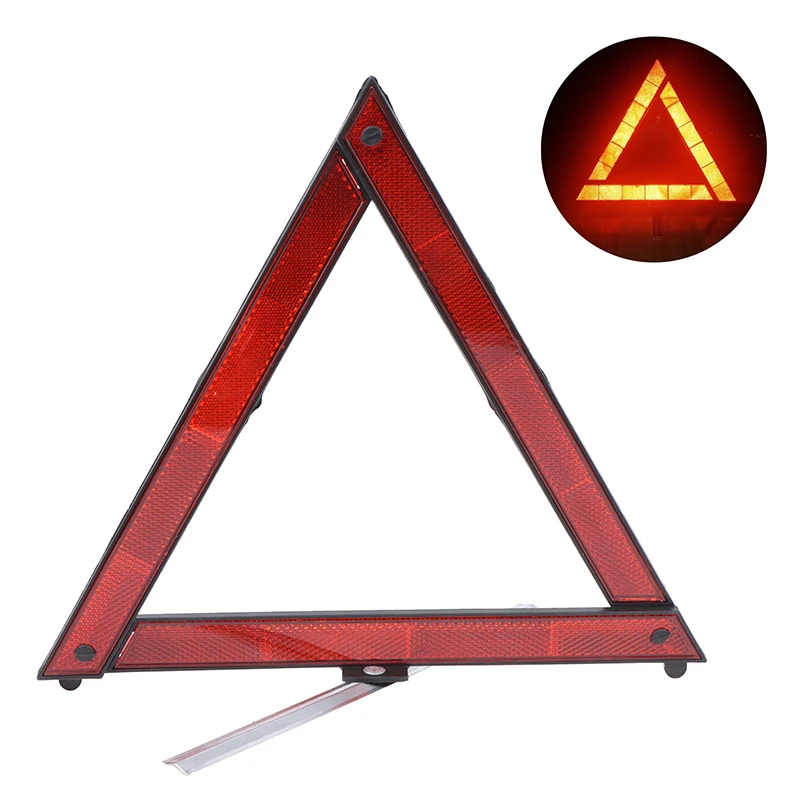 1pc Car Tripod Folded Stop Sign Reflector Car Emergency Breakdown Warning Triangle Red Reflective Safety Hazard