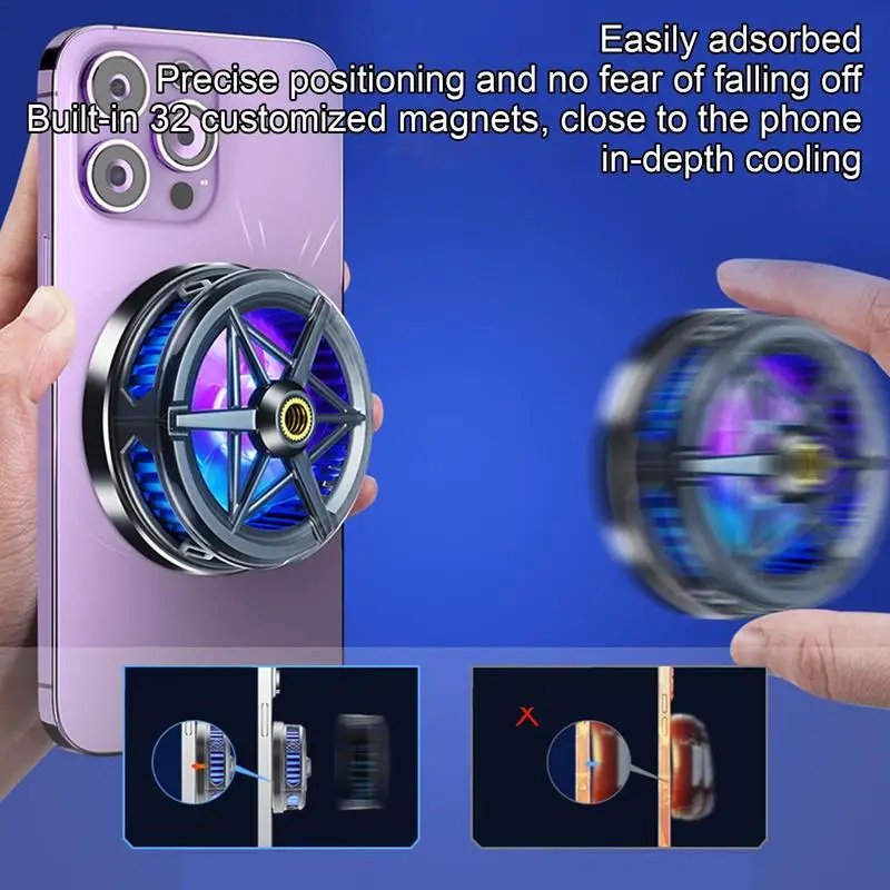 Semiconductor Mobile Phone Cooler Radiator Strong Cooling Magnetic Mobile Phone Cooling Fan
