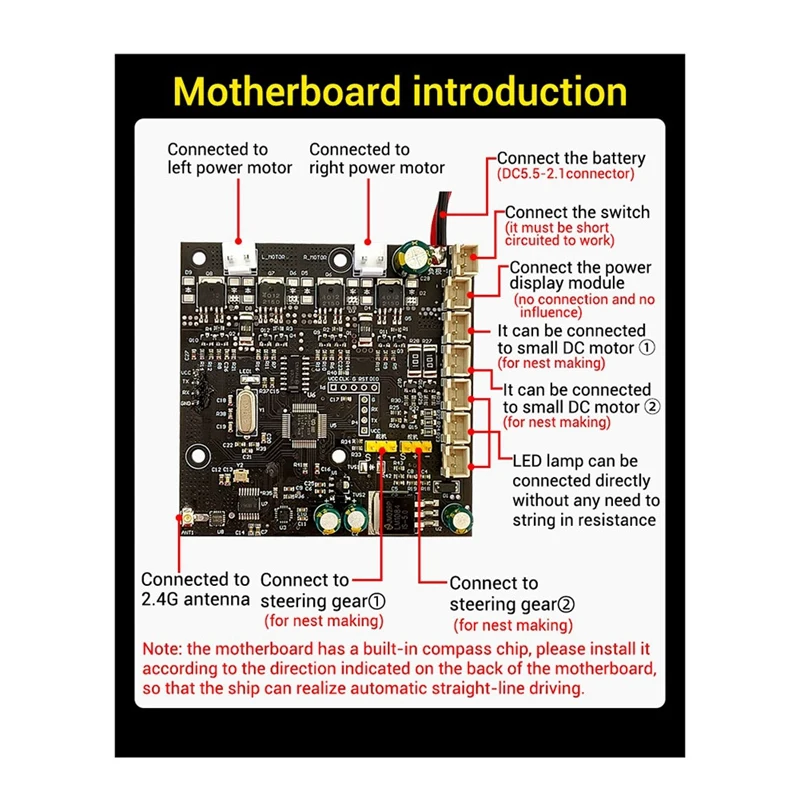 Single-Hand Remote Controller 6-12V Receiver Board GPS Control Plastic For RC Bait Boat