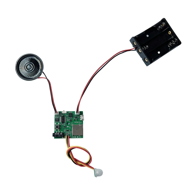 Модуль MP3 PIR с активацией движения для расслабляющей звуковой коробки «сделай сам», говорящий датчик движения, PCBA с 3 батарейными блоками AA и динамиком мощностью 0,5 Вт Модуль MP3 PIR с активацией движения для расслабляющей звуковой коробки «сделай сам», говорящий датчик движения, PCBA с 3 батарейными блоками AA и динамиком мощностью 0,5 Вт