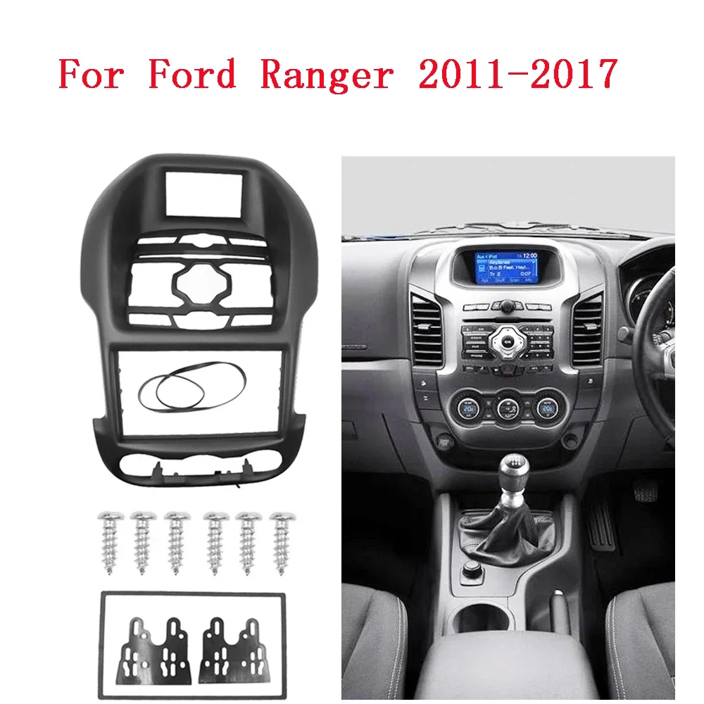 2din Car DVD Frame Audio Fitting Adaptor Dash Trim Kits Facia Panel For FORD Ranger 2011-2015 car Radio Player frame