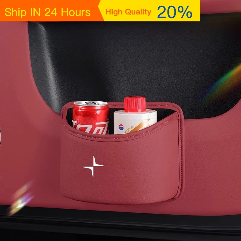 Leather Car Garbage Bin Bag Miscellaneous Storage Bin Storage Box Interior Accessories Suitable Suitable Polestar 2/3/42025