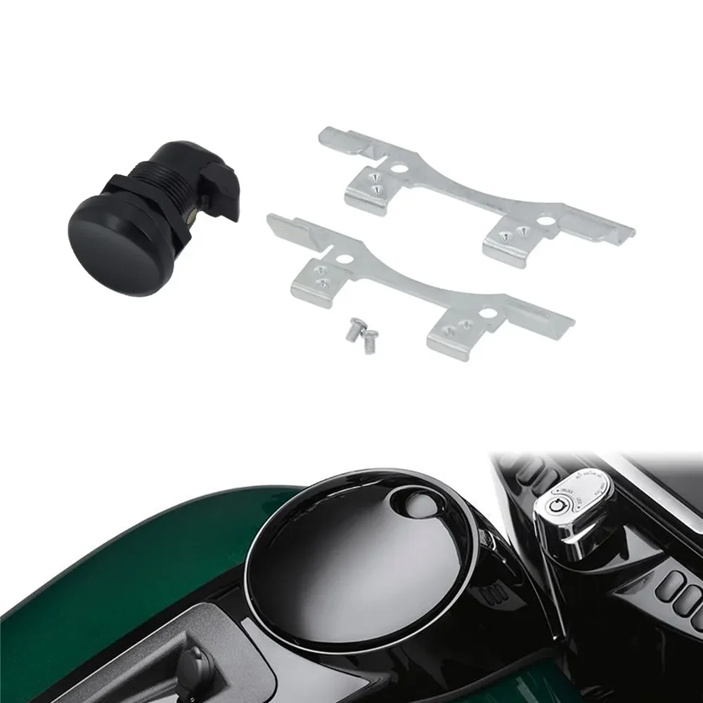 1xMotorcycle Fuel Door Latch Push Button Gas Oil Cap Tank For Harley Touring 1992-2022 Street Road GlideTour Electra Glide FLHX