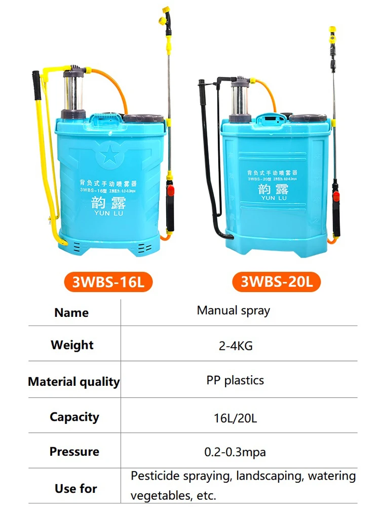 حقيبة اليدوية لتطهير الرش والوقاية من الأوبئة للحدائق الزراعية، أداة توزيع الضغط العالي بالضغط اليدوي