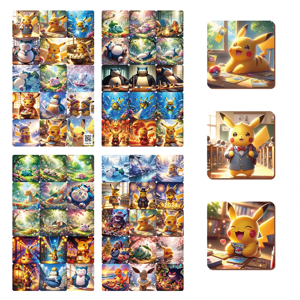 10/30/60pcs Pokemon Anime Stickers for Kid Toy Graffiti Suitcase Bike StationeryDecal Kawaii Pikachu Cartoon Waterproof Sticker