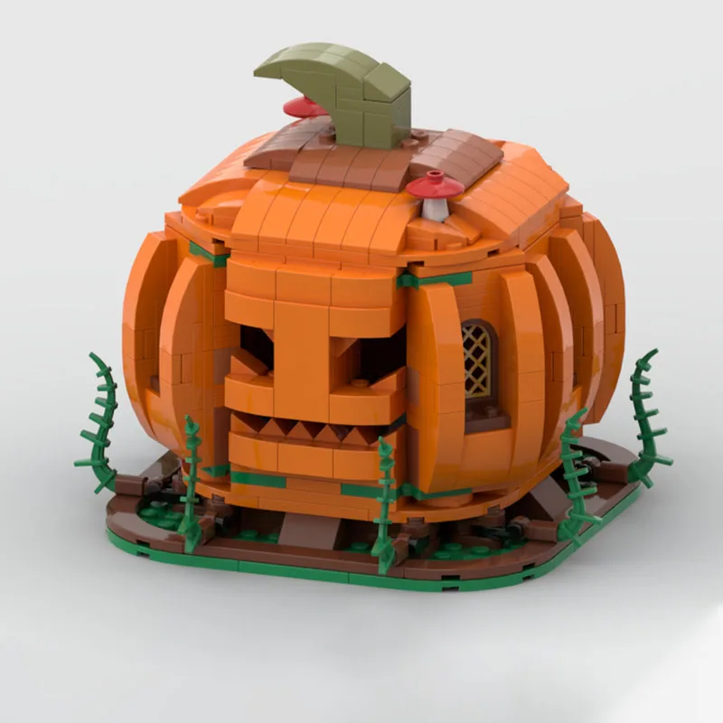 

533-Piece MOC Halloween Jack-o’-Lantern Building Block Set | Pumpkin Monster Pendant | Creative Bricks Toys | Ideal Christmas Gi