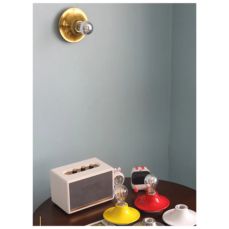 

A84X-Retro Living Room For Home Bedroom LED Macaron Wall Lamp E27 Colorful Bedside Background Light Retractable