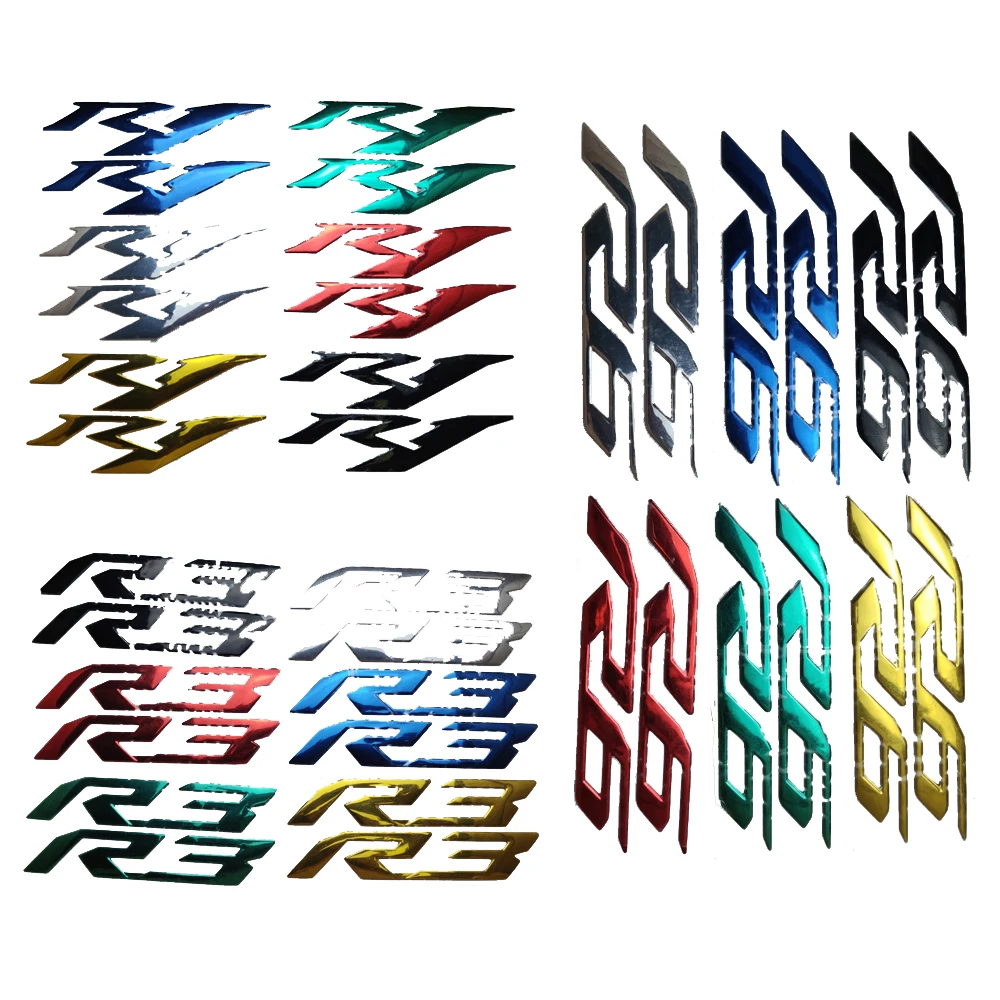 Motorcycle 3D Emblem Badge Decal Tank Wheel Sticker Soft Reflective Decal R1 R3 R6 Sticker For Yamaha YZF-R1 YZF-R3 YZF-R6