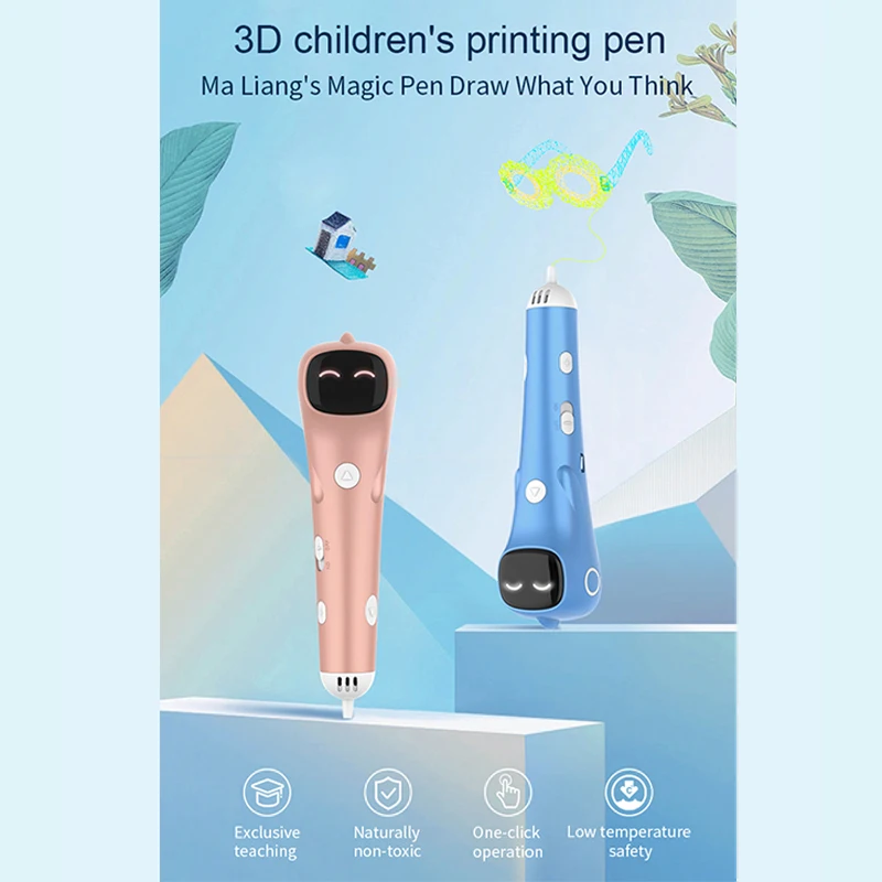 Original DIY 3D Drawing Pen Low Temperature PCL Filament Anti-Scald Digital Display 3D Printing Pen For Girls Boys Gift Toys