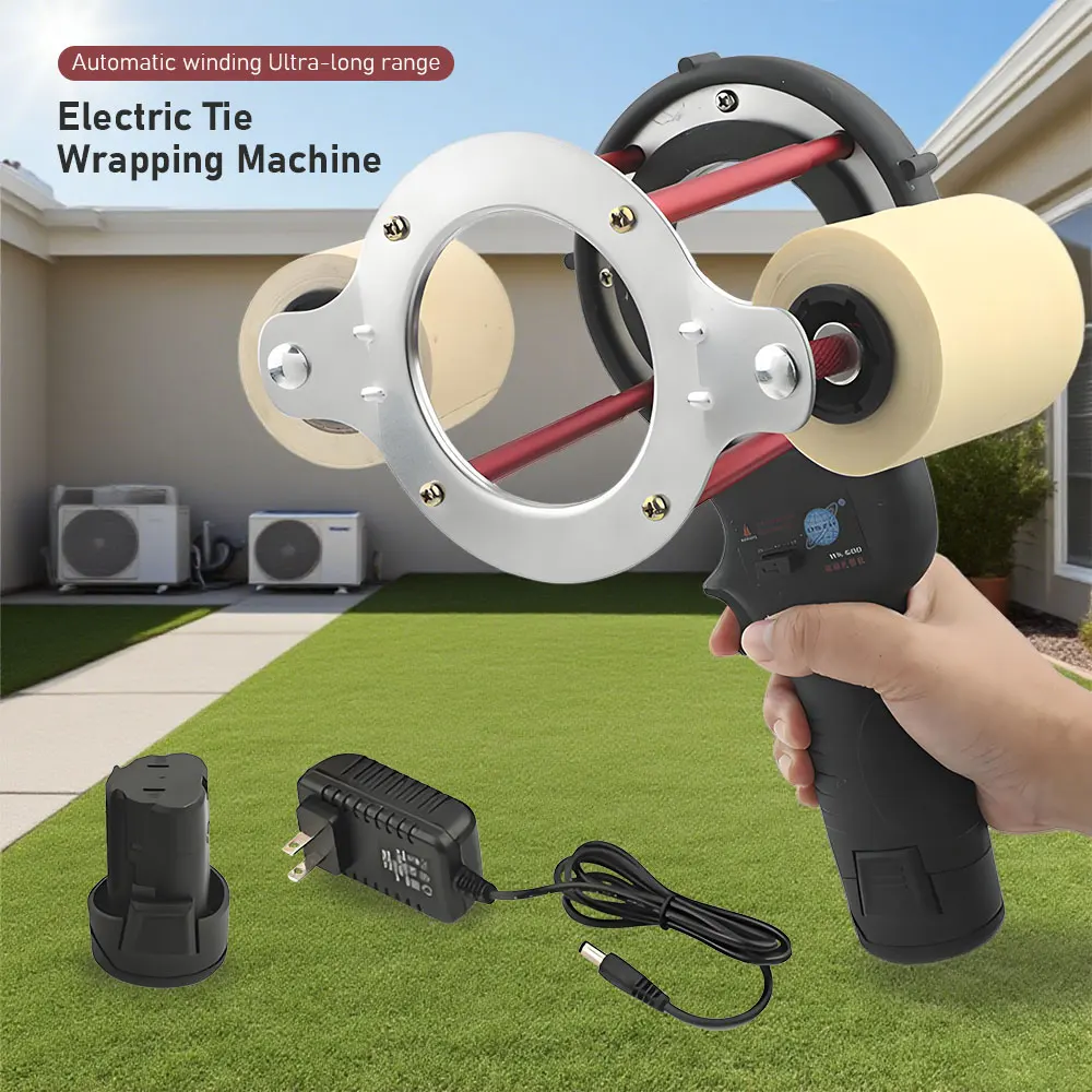 Máquina automática portátil para envolver corbatas, máquina para envolver cintas, empaquetadora motorizada para aire acondicionado, tubo de cobre