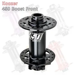 Koozer 450 Boost Front Hub TA 15x110 Thru Axle 28H 32 Holes 6 Bolts Disc 2 Sealed Bearing AL7075 Light Bike Parts Bicycle Hubs