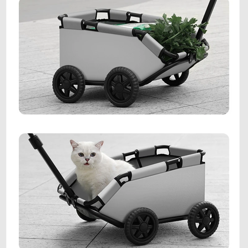 

Small Pet Cart Dog Cat Teddy Cart Travel Dog Stroller Lightweight Folding Cat Trolley Pet Strollers