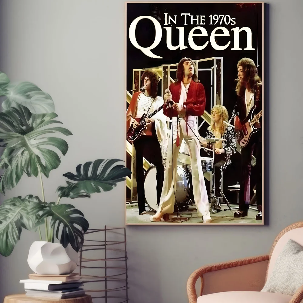 Queen Band Music Kraft Poster Self-adhesive Art Poster Whitepaper Prints Posters Artwork Home Decor