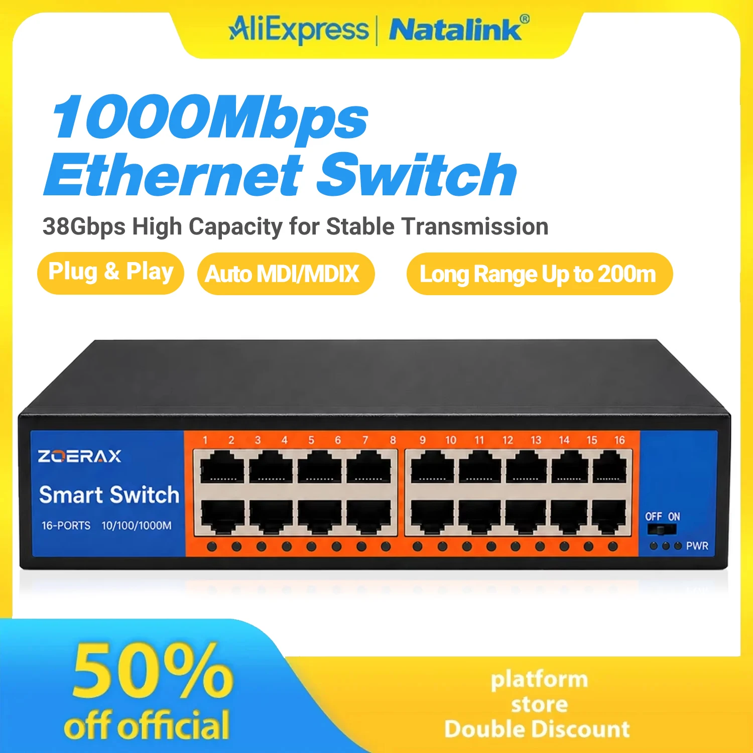 natalink-16-port-gigabit-unmanaged-ethernet-switch-plug-play-200m-long-reach-network-switch-for-home-office