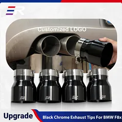 ER Exhaust Racing Black Chrome Exhaust tips for BMW F87 M2 F80 M3 F82 F83 M4 stainless Muffler Tail Tips auto parts