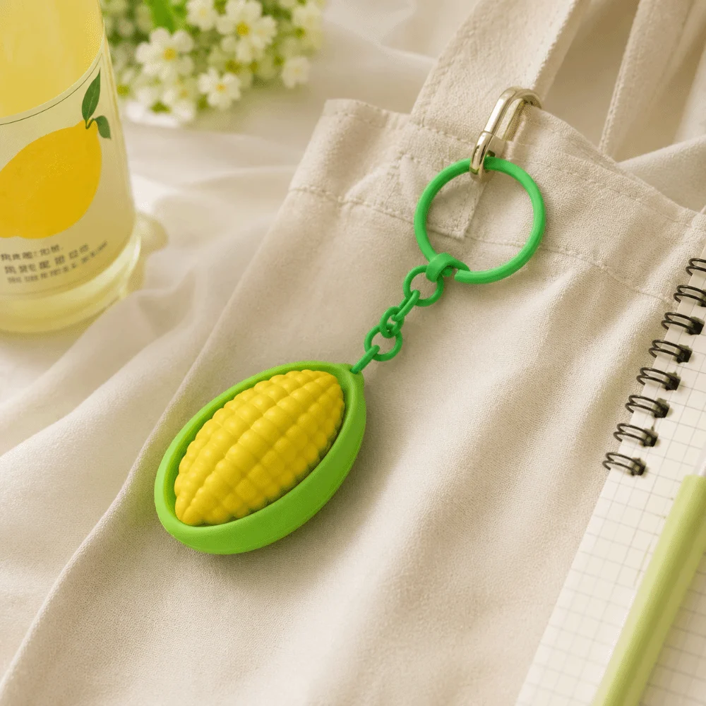 Cartoon Calming Keychain Keys Pumpkin Ghost 3D Printed Anti-stress Pendant Bag Charms Finger Button Foods Clicker Key Chain
