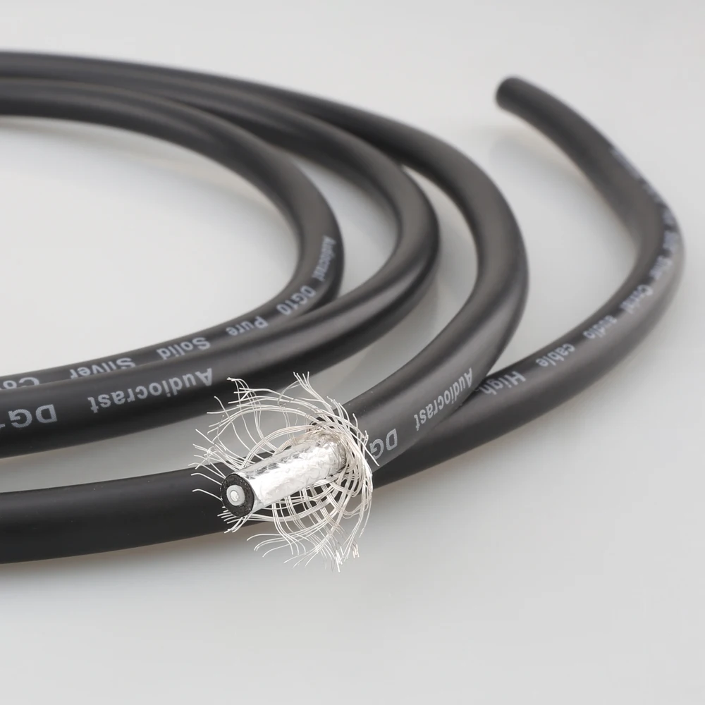 Audiocrast DG10 75ohm كابل محوري من الفضة الصلبة النقية 99.998% للاستخدام الصوتي الرقمي بنفسك كابل محوري من الفضة النقية #4
