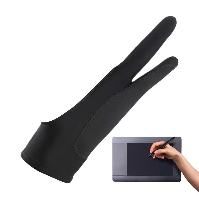 Drawing Gloves Unique Three Layer Design Anti Touch Two Finger Hand Painting Gloves Tablet Digital Board Screen Touch Paint Arts