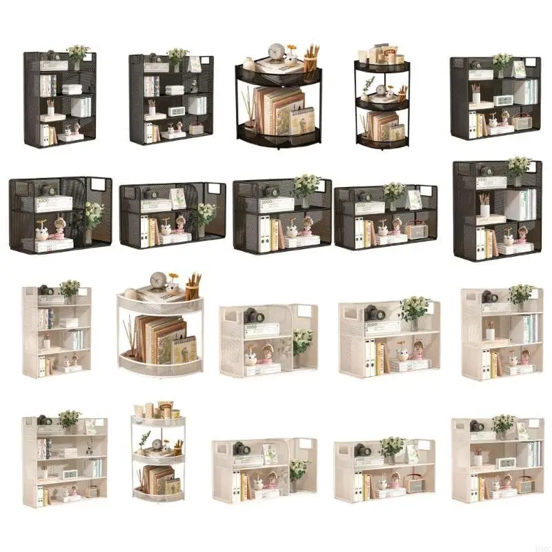 

Desk Organizers Multi Tiered Display Shelf Rack Metal Mesh Desk File Organizers D5QC